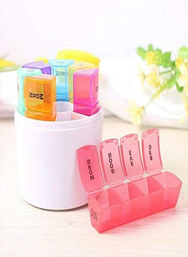 Artnery Pill Organizer, Pill Case 7 Day 4 Modes (Morning, Noon, Evening, Bed) Style Pill Medicine Kit Tablet Pillbox Dispenser Organizer Case - Image 1